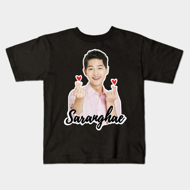 SONG JOONG KI saranghae korean actor Vincenzo Kids T-Shirt by Bellarulox